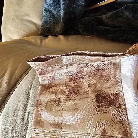 Tan/Brown/Mauve Rod Pocket Curtains - Picture 4 of 6